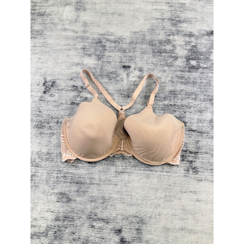 Natori Bliss Perfection Front Close Bra 38DDD Nude Lace Racerback 728309